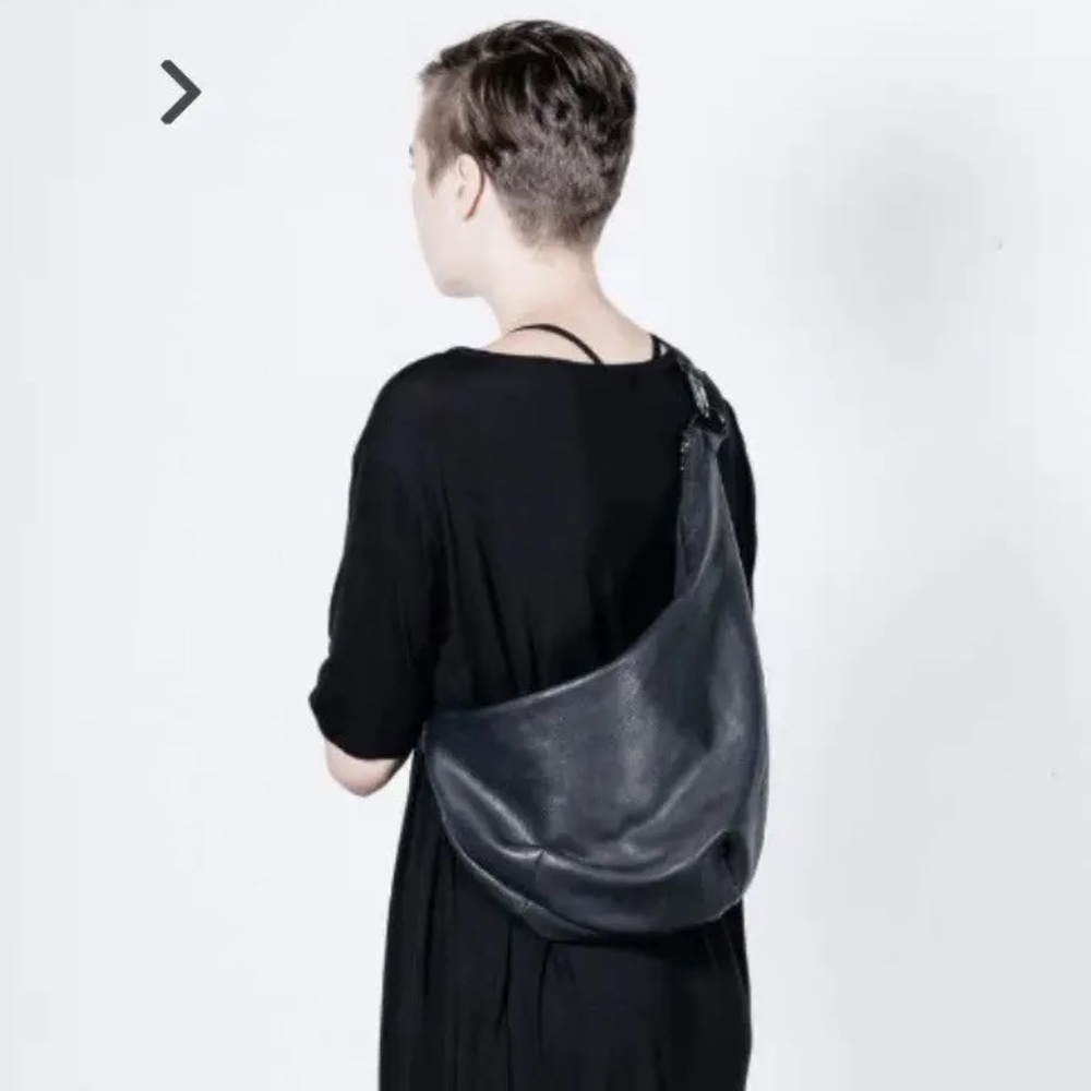 Noctex and Sisters of the Black Moon Collab Black Leather Lung Bag Crossbody